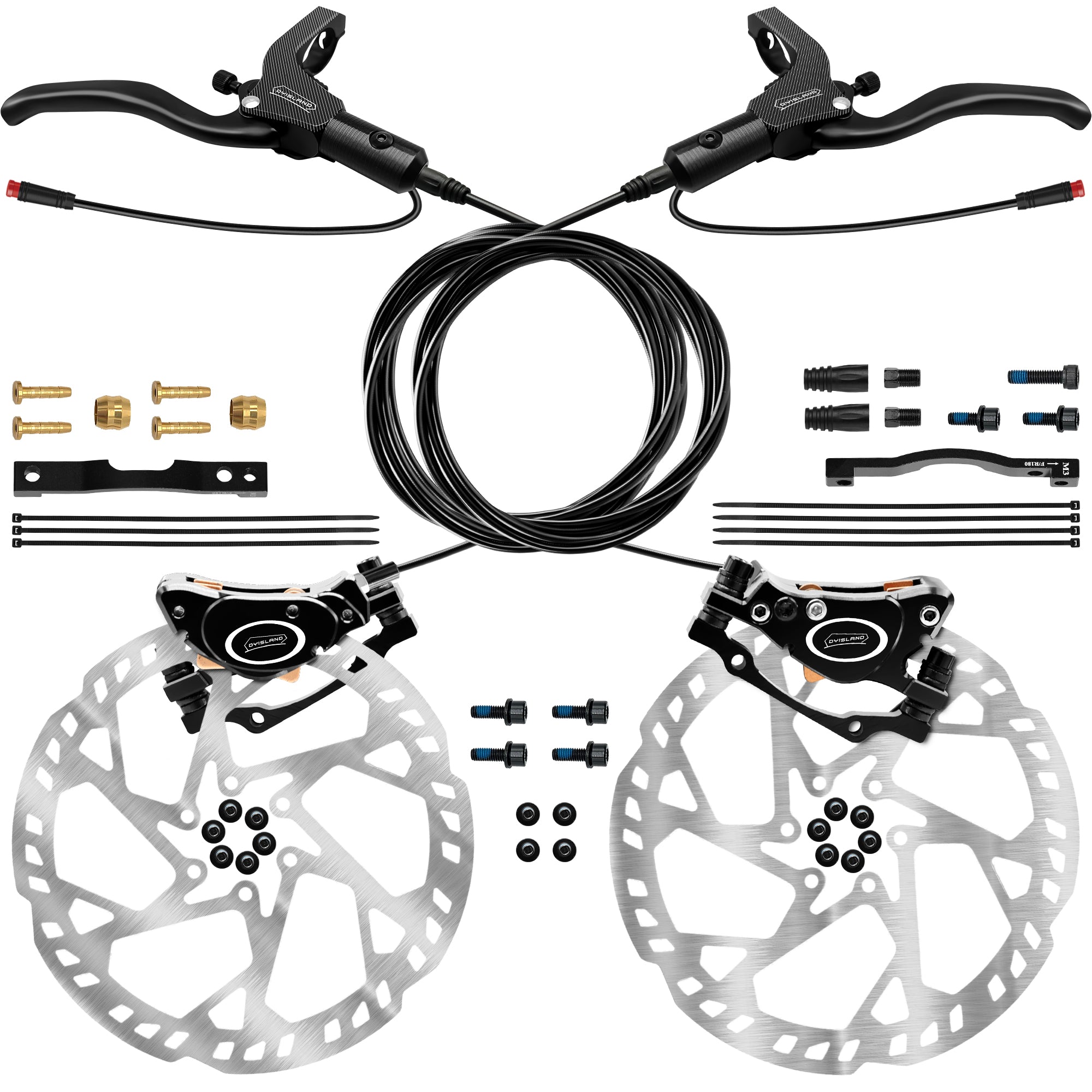 DYISLAND LD-200PLUS 2-Pistons Hydraulic Disc Brake Set for E-Bike