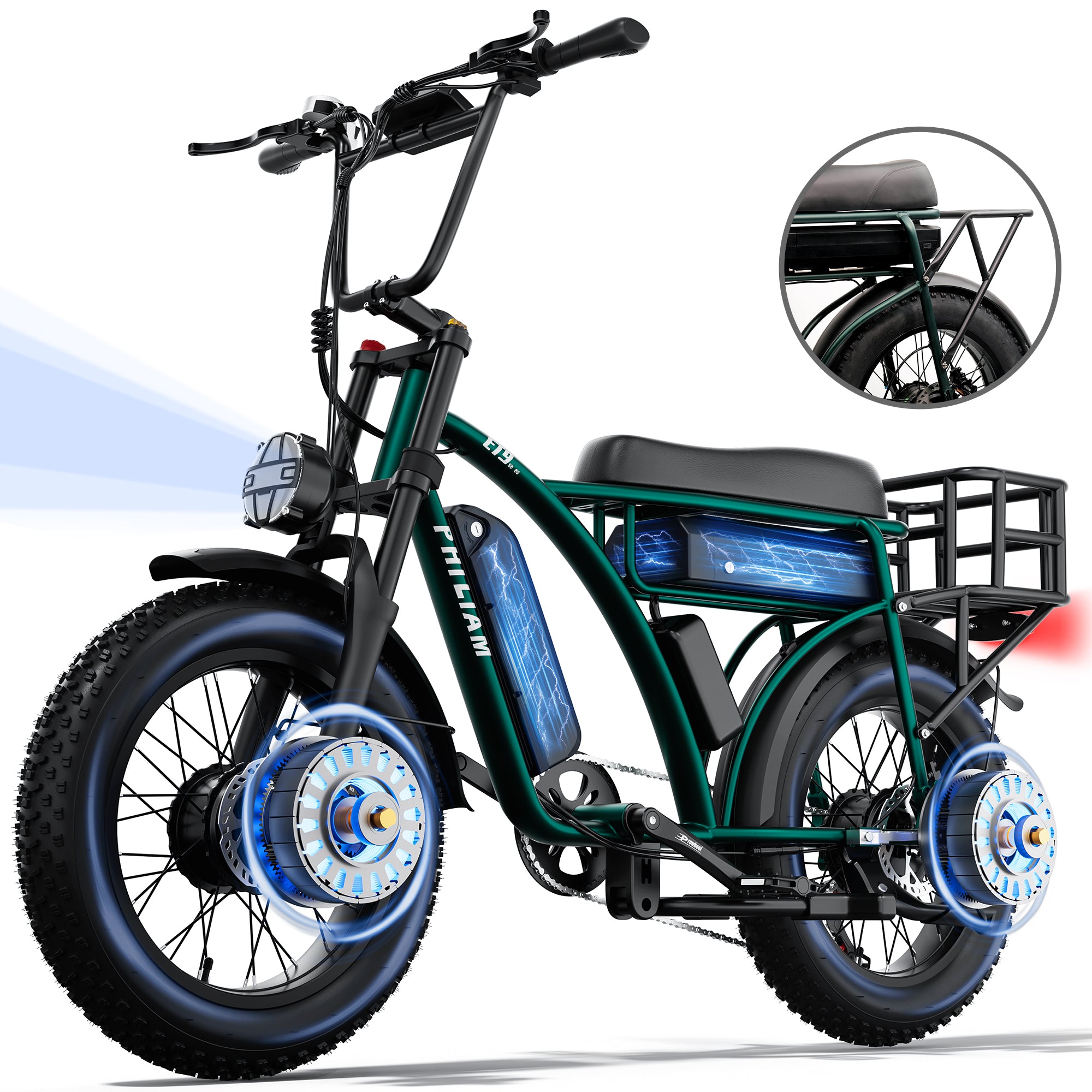 dual motor electric bicycle PHILIAM ET9 Bike for Adults, 3000W Peak Power, 52V – dyisland Persona 4 Golden Playthrough duty cargo capability. Talla:37 1/3 1200W ebike
