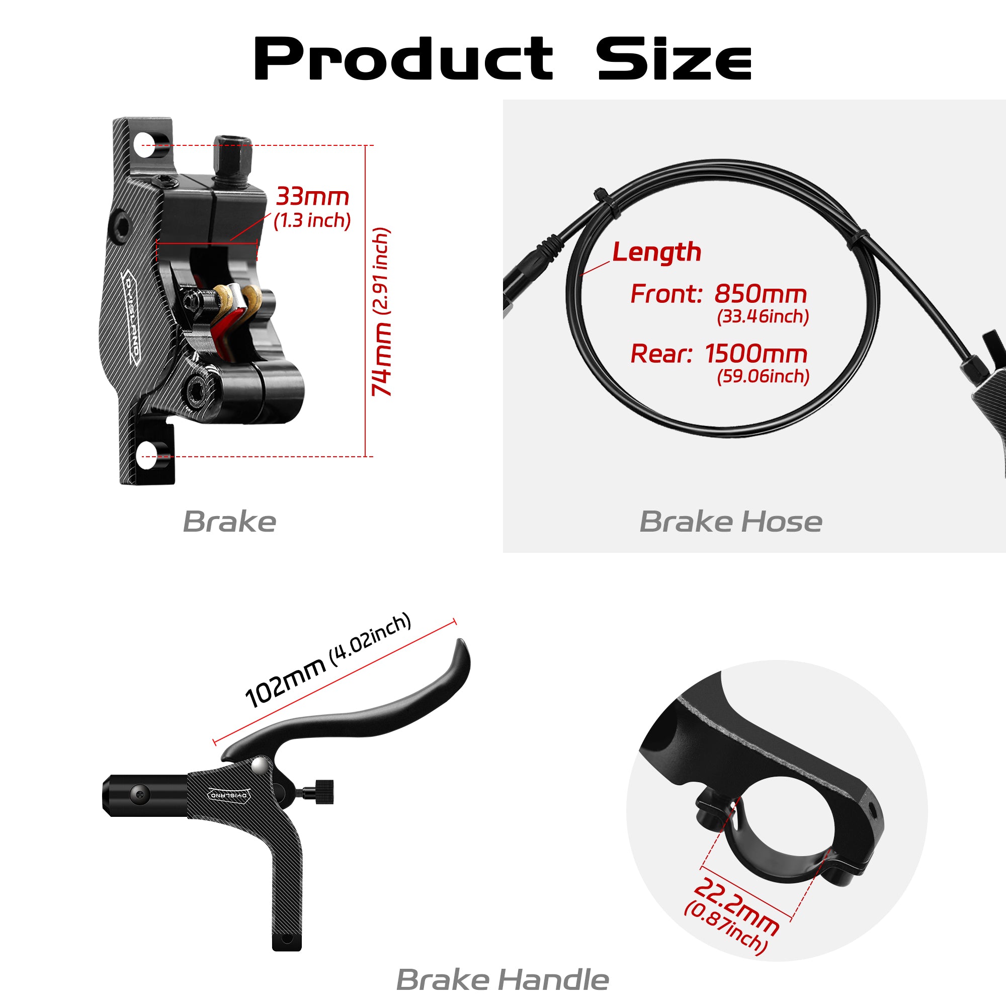 DYISLAND SD-200 2-Pistons Hydraulic Disc Brake Set  For MTB/Mountain Bike