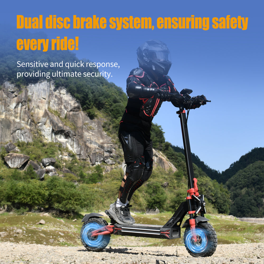 TWOFISH V4 MAX Electric Scooter – 800W Motor, 57km/h Top Speed, 60km Range, NFC Unlock, Dual Disc Brakes & Dual Suspension（EU）