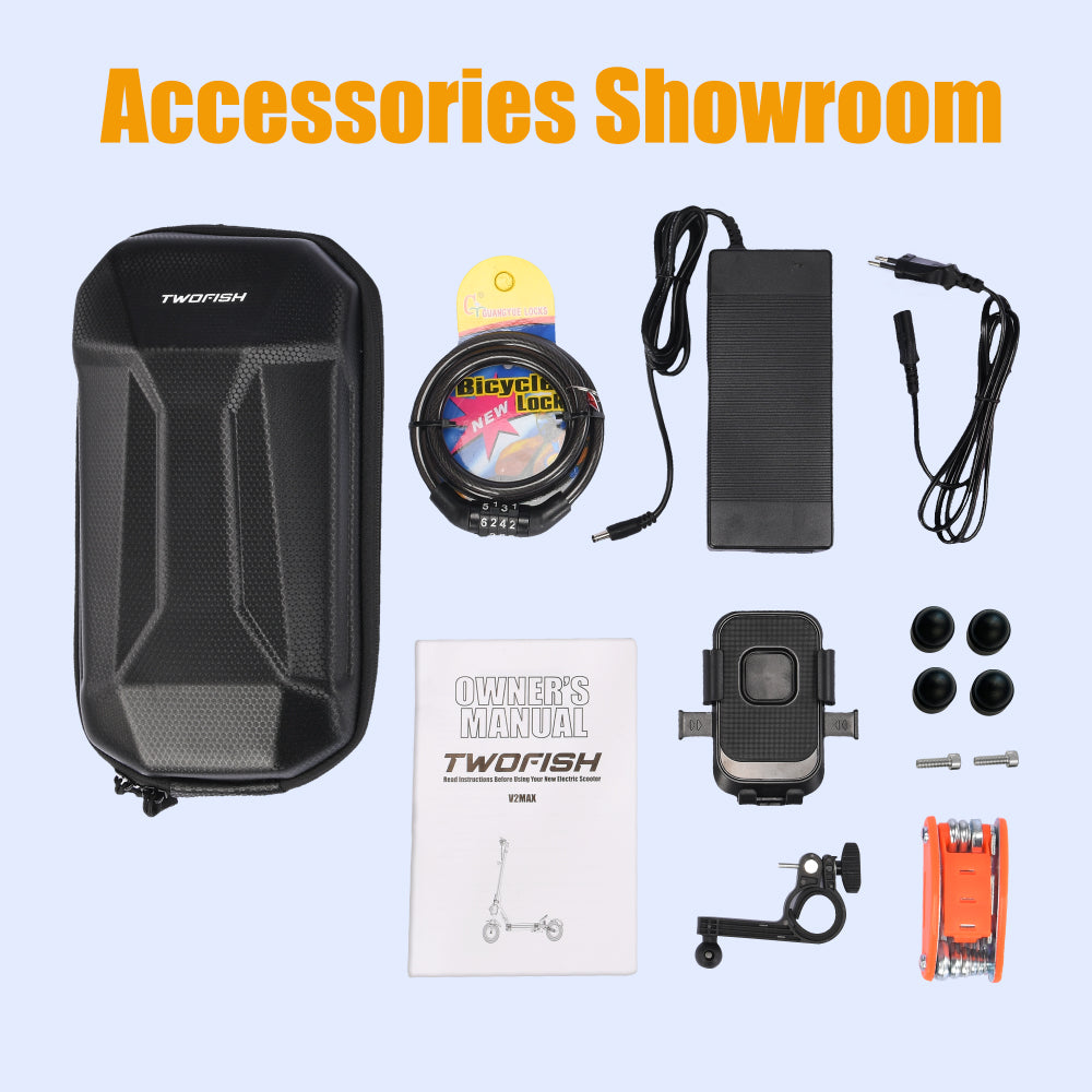 TWOFISH V2 MAX Electric Scooter – 800W Motor, 25km/h Limited Speed, 50km Range, NFC Unlock, Dual Suspension & Disc Brakes (EU)