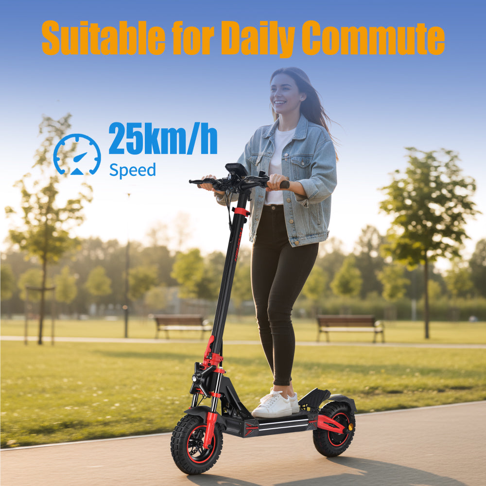 TWOFISH V4 MAX Electric Scooter – 800W Motor, 57km/h Top Speed, 60km Range, NFC Unlock, Dual Disc Brakes & Dual Suspension（EU）