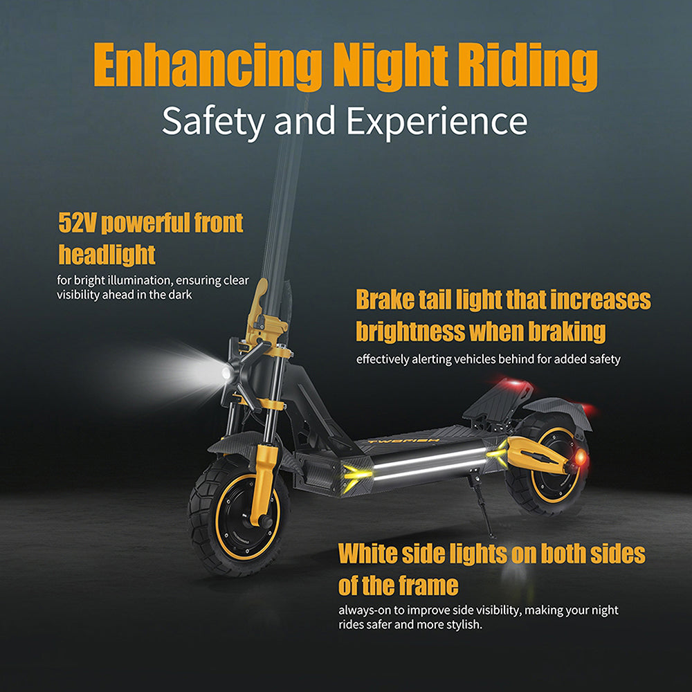 TWOFISH TW3 PRO Electric Scooter – Dual 1000W Motors, 60km/h Top Speed, 55km Range, NFC Unlock, Dual Suspension & Disc Brakes（EU）