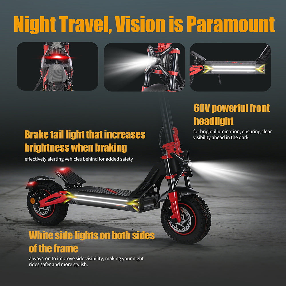 TWOFISH TW4 PRO Electric Scooter – Dual 1000W Motors, 72km/h Top Speed, 60km Range, NFC Unlock, Dual Suspension & Disc Brakes（EU）