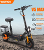 TWOFISH V5 MAX Electric Scooter with Seat – 800W Motor, 45km/h Top Speed, 45km Range, Dual Suspension & Disc Brakes（EU）