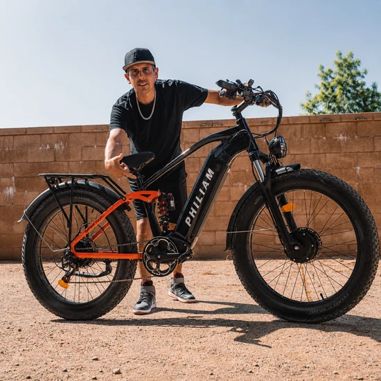 PHILIAM F3 PRO Dual Motor E-Bike, 3000W Peak Power, 52V 23Ah Battery, 37 MPH Top Speed, 100-Mile Range, Full Suspension Fat Tire (EU)