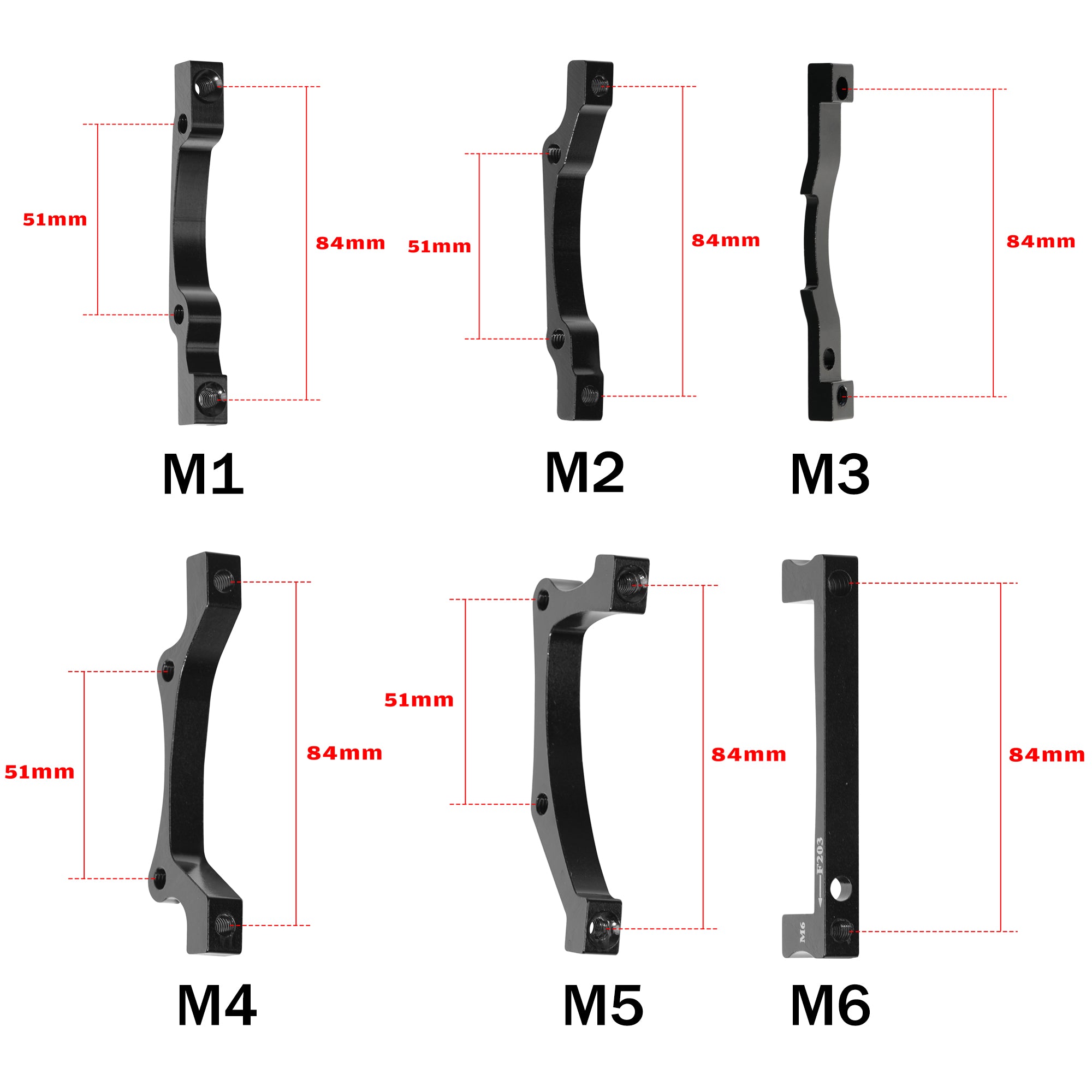 DYISLAND compatible LD-200PLUS & LD4X-300 M series brake brackets