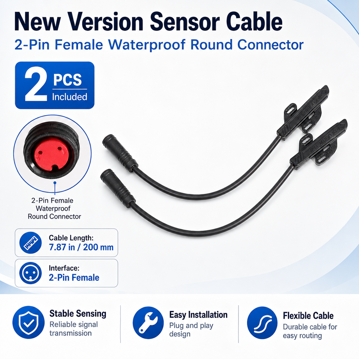DYISLAND 2-Pin/3-Pin Waterproof Sensor Cable