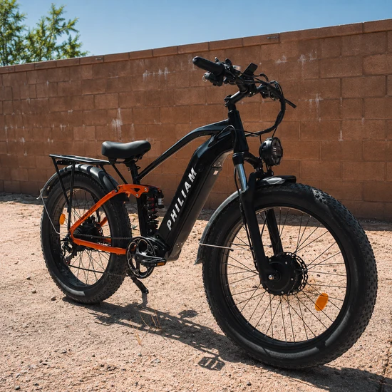 PHILIAM F3 PRO Dual Motor E-Bike, 3000W Peak Power, 52V 23Ah Battery, 37 MPH Top Speed, 100-Mile Range, Full Suspension Fat Tire (EU)