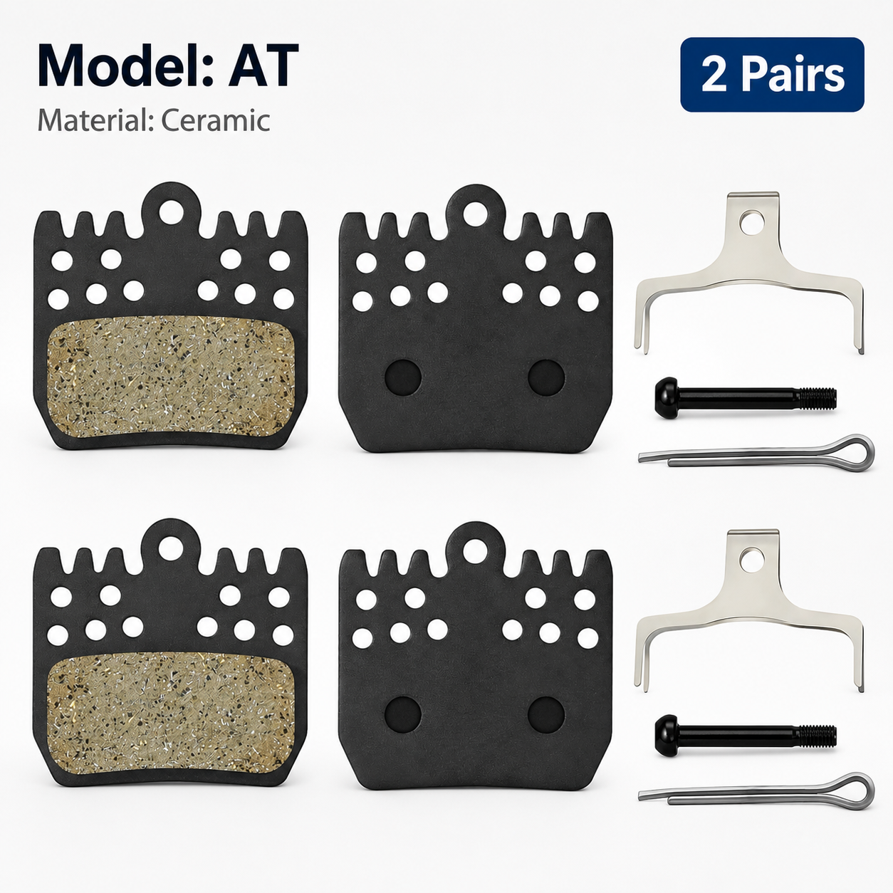 DYISLAND AT Sintered Metal Brake Pads 2 Pairs — Custom-Designed for ATE4 4-Piston E-Bike Brakes