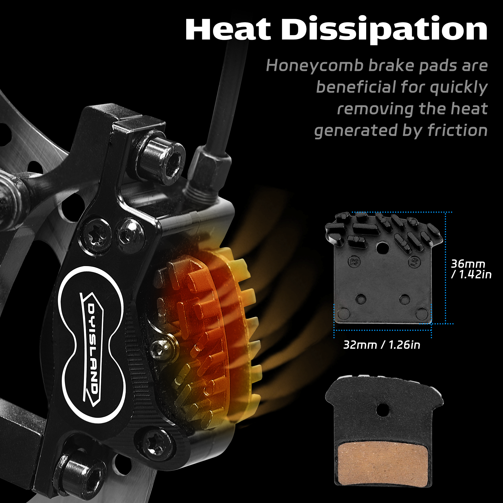 DYISLAND SD-230X 4-Piston MTB Hydraulic Disc Brake Set