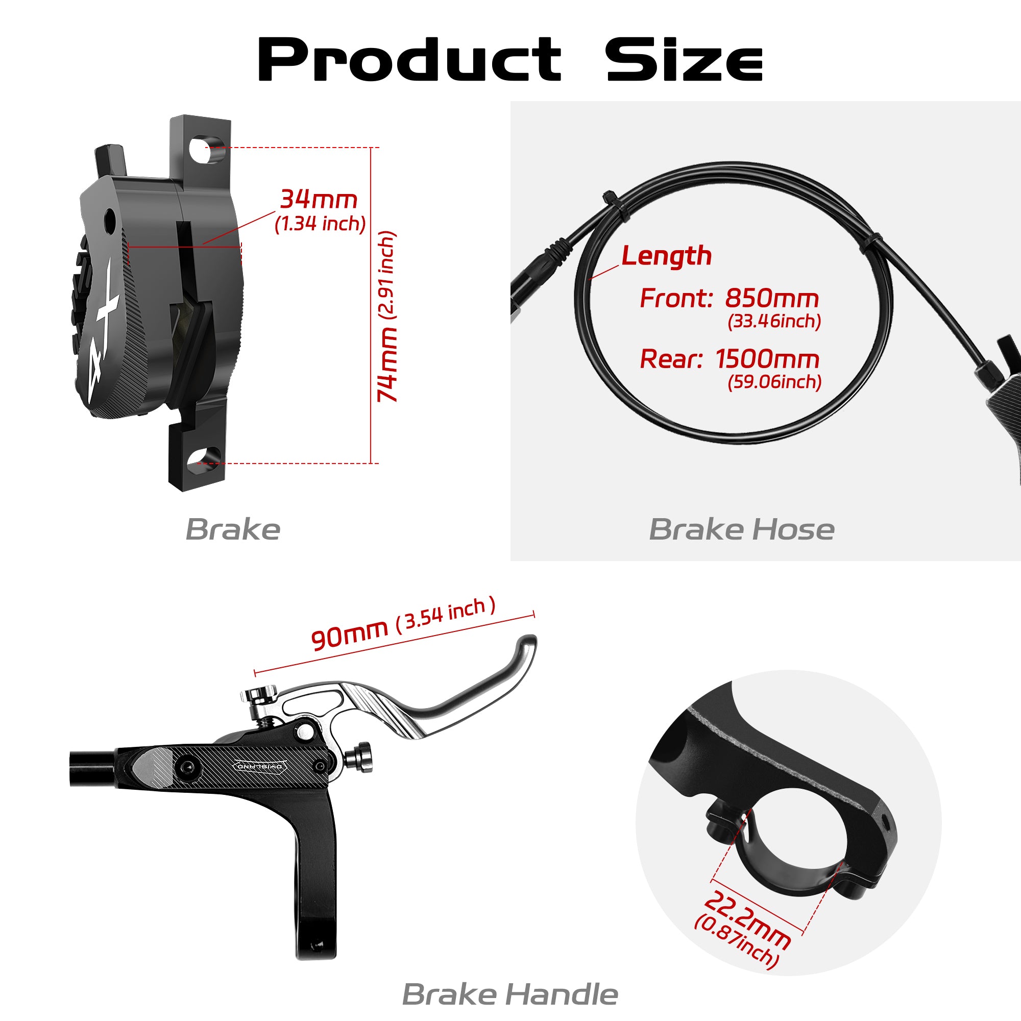 DYISLAND SD-230X 4-Piston MTB Hydraulic Disc Brake Set