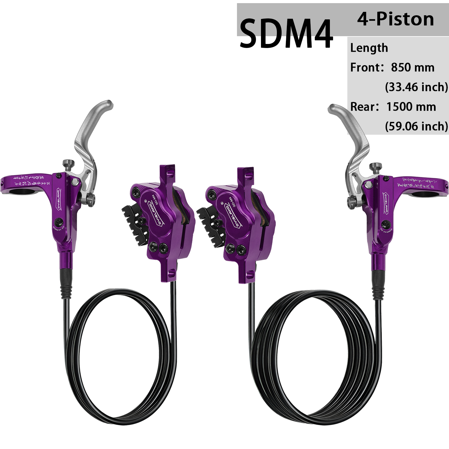 DYISLAND SDM4 Four-Piston Mountain Bike Hydraulic Disc Brake Set – 【2026 NEW】