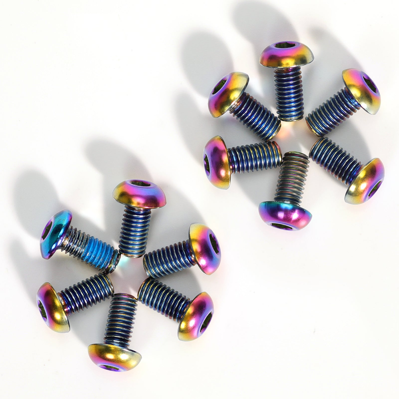 DYISLAND 12Pcs Titanium Rotor Bolts, Bike Disc Brake Rotor Screws Bolts, M5x10mm (Colorful)