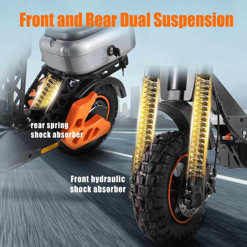 TWOFISH V5 MAX Electric Scooter with Seat – 800W Motor, 45km/h Top Speed, 45km Range, Dual Suspension & Disc Brakes（EU）