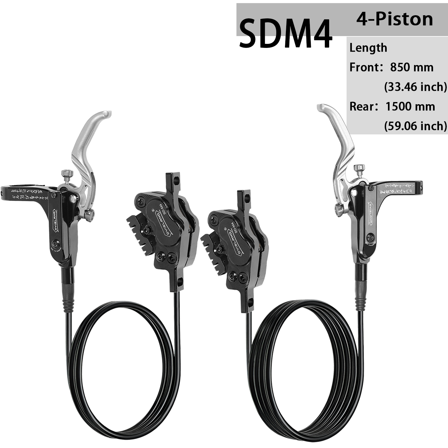 DYISLAND SDM4 Four-Piston Mountain Bike Hydraulic Disc Brake Set – 【2026 NEW】