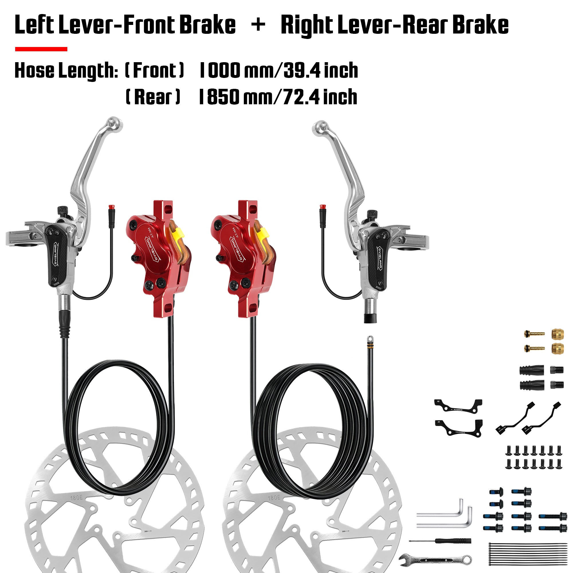 DYISLAND ATE4 All-New Upgraded CNC Four-Piston Hydraulic Disc Brake Kit for E-Bikes  - 【 2026 NEW 】
