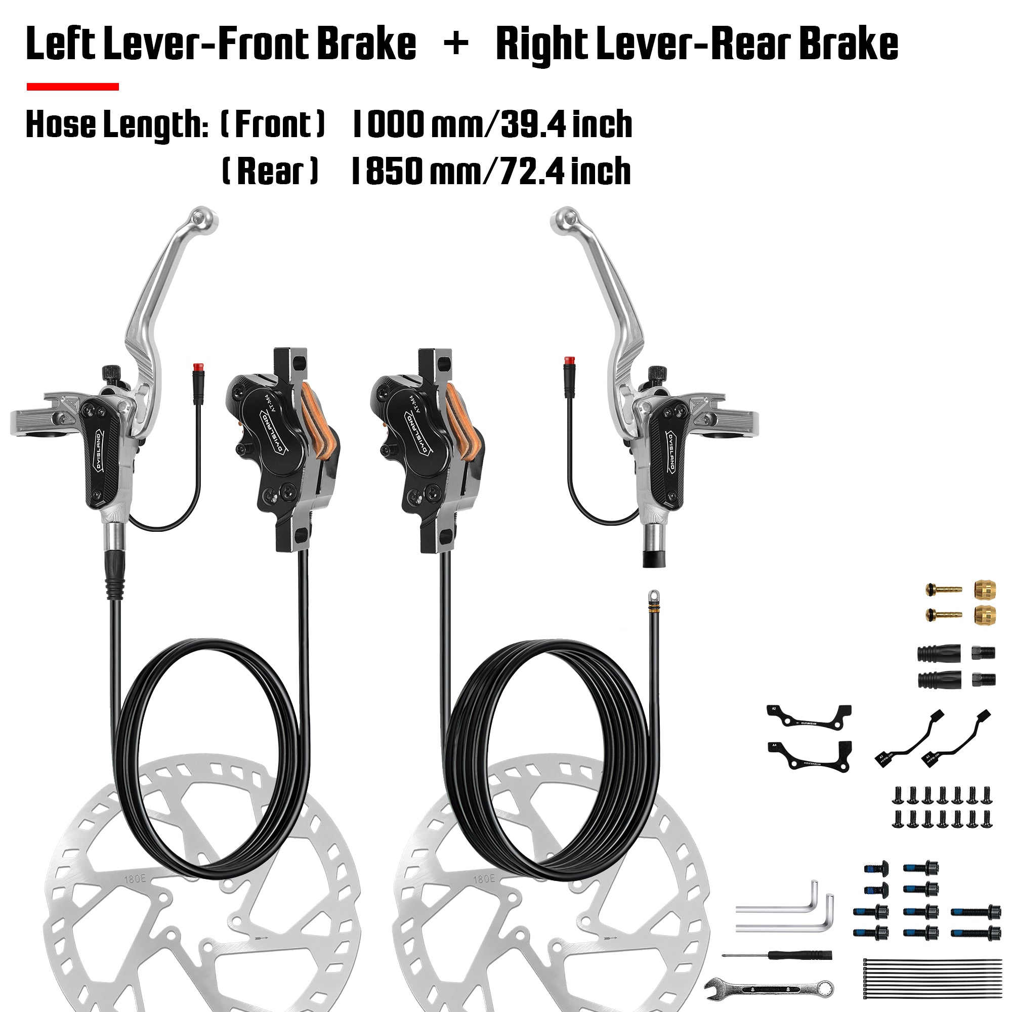 DYISLAND ATE4 All-New Upgraded CNC Four-Piston Hydraulic Disc Brake Kit for E-Bikes  - 【 2026 NEW 】