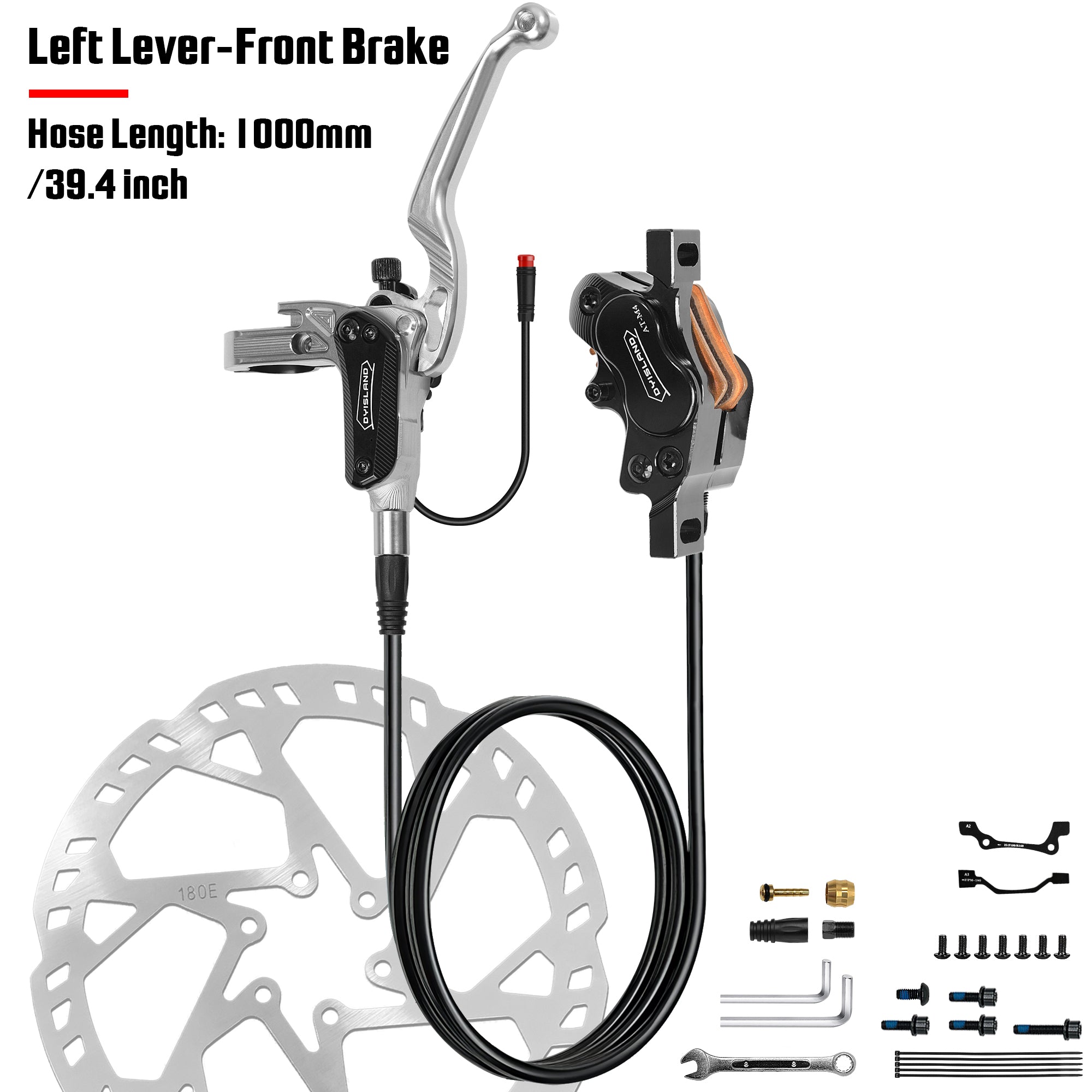 DYISLAND ATE4 All-New Upgraded CNC Four-Piston Hydraulic Disc Brake Kit for E-Bikes  - 【 2026 NEW 】