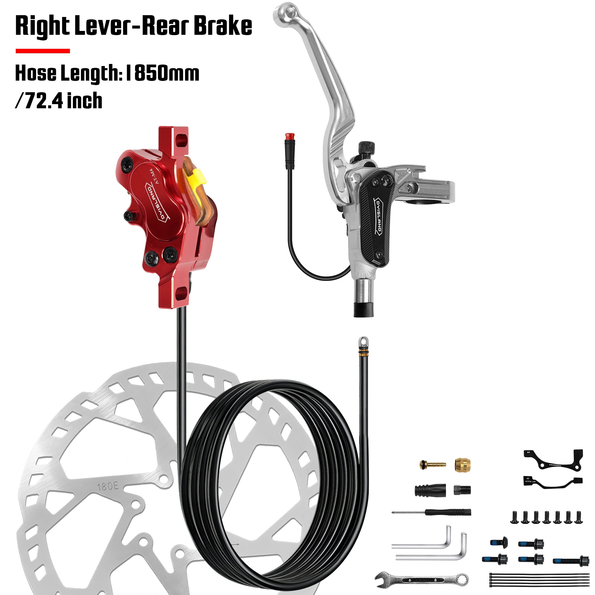 DYISLAND ATE4 All-New Upgraded CNC Four-Piston Hydraulic Disc Brake Kit for E-Bikes  - 【 2026 NEW 】