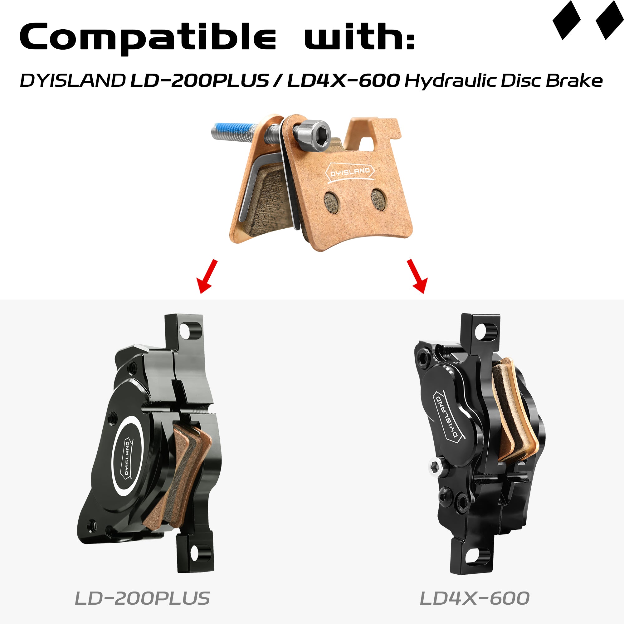 DYISLAND MT600 Brake Pads – Compatible with LD-200PLUS & LD4X-300 Brake Calipers
