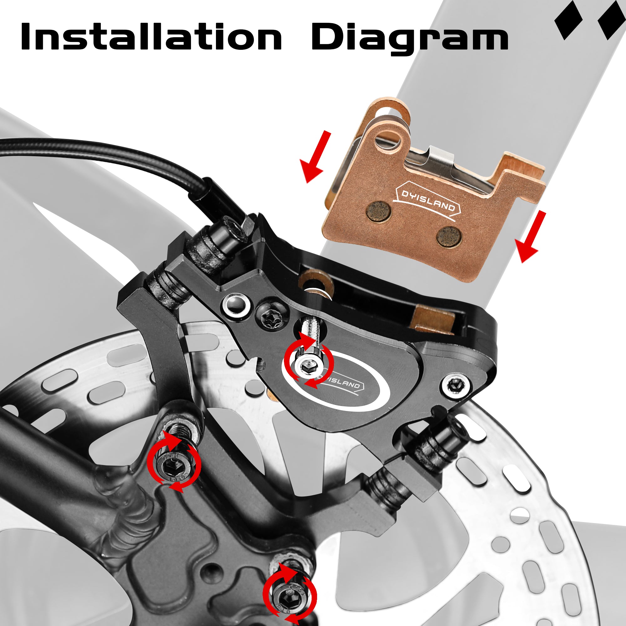DYISLAND MT600 Brake Pads – Compatible with LD-200PLUS & LD4X-300 Brake Calipers