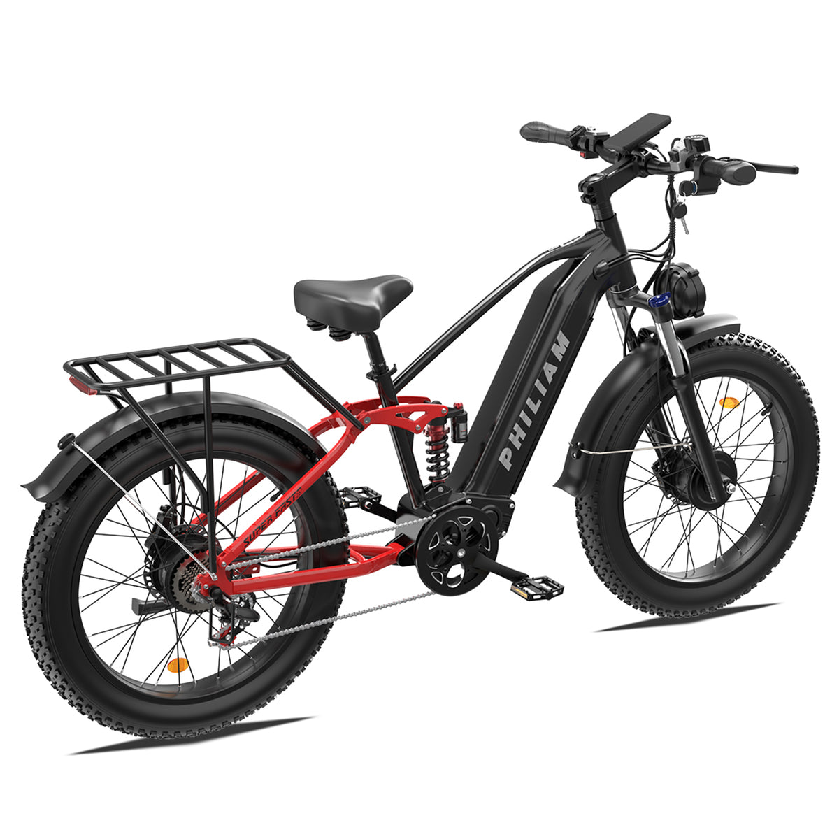 PHILIAM F3 PRO Dual Motor E-Bike, 3000W Peak Power, 52V 23Ah Battery, 37 MPH Top Speed, 100-Mile Range, Full Suspension Fat Tire (EU)