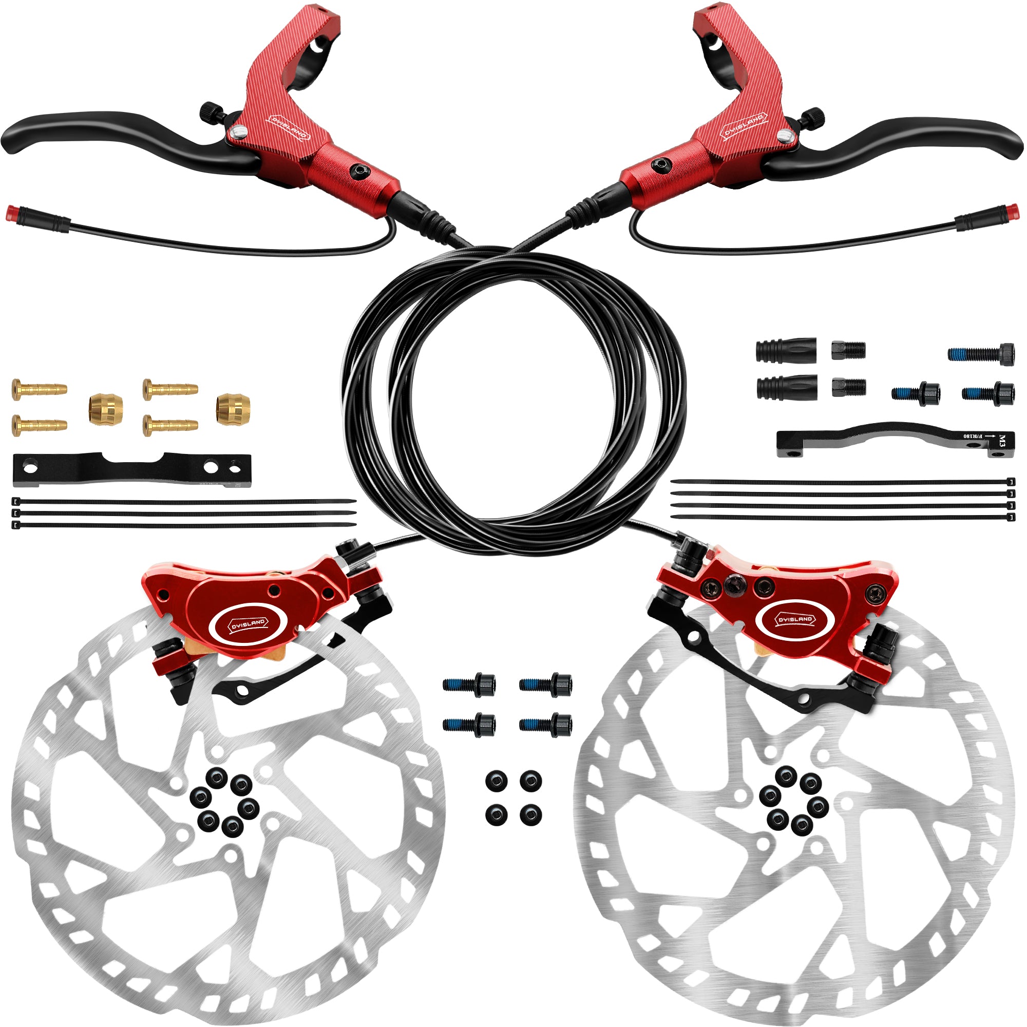 DYISLAND LD-200PLUS 2-Pistons Hydraulic Disc Brake Set for E-Bike