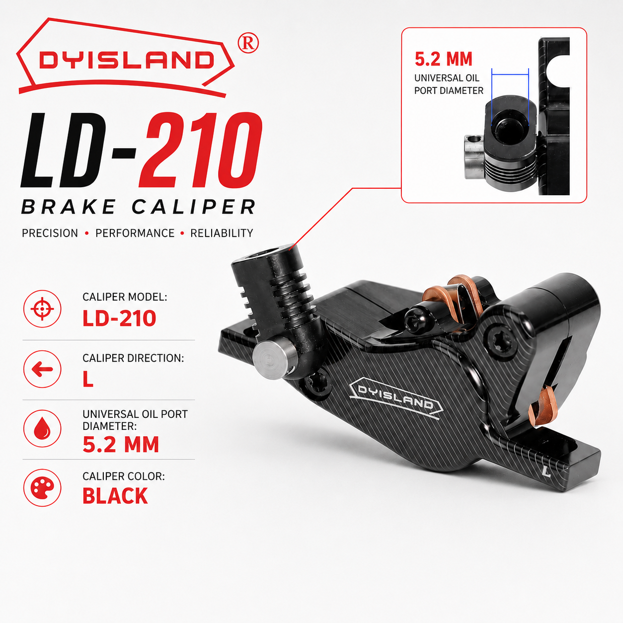 DYISLAND LD-210 E-Scooter Hydraulic Disc Brake Caliper