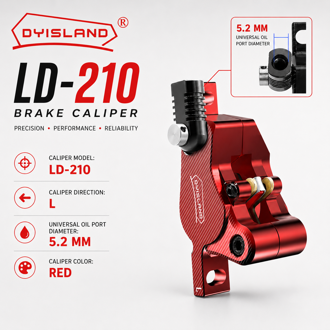 DYISLAND LD-210 E-Scooter Hydraulic Disc Brake Caliper