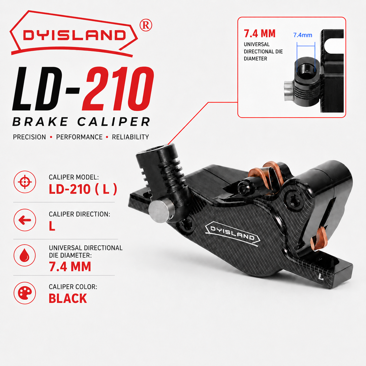 DYISLAND LD-210 E-Scooter Hydraulic Disc Brake Caliper