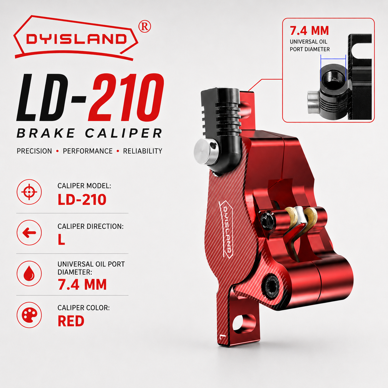 DAIRIKU×tappei DYISLAND LD-210 E-Scooter Hydraulic Disc Brake Caliper – dyisland