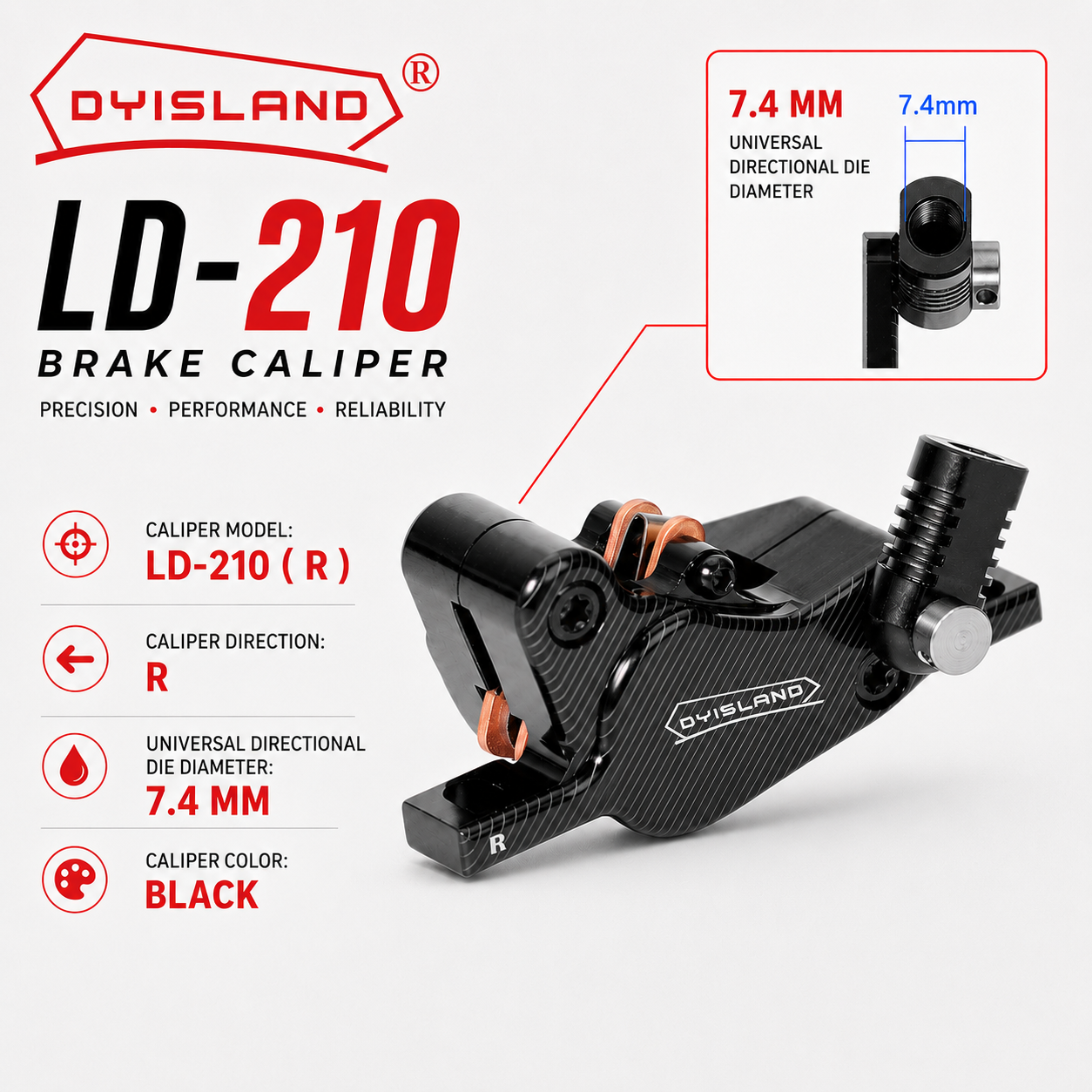 DYISLAND LD-210 E-Scooter Hydraulic Disc Brake Caliper