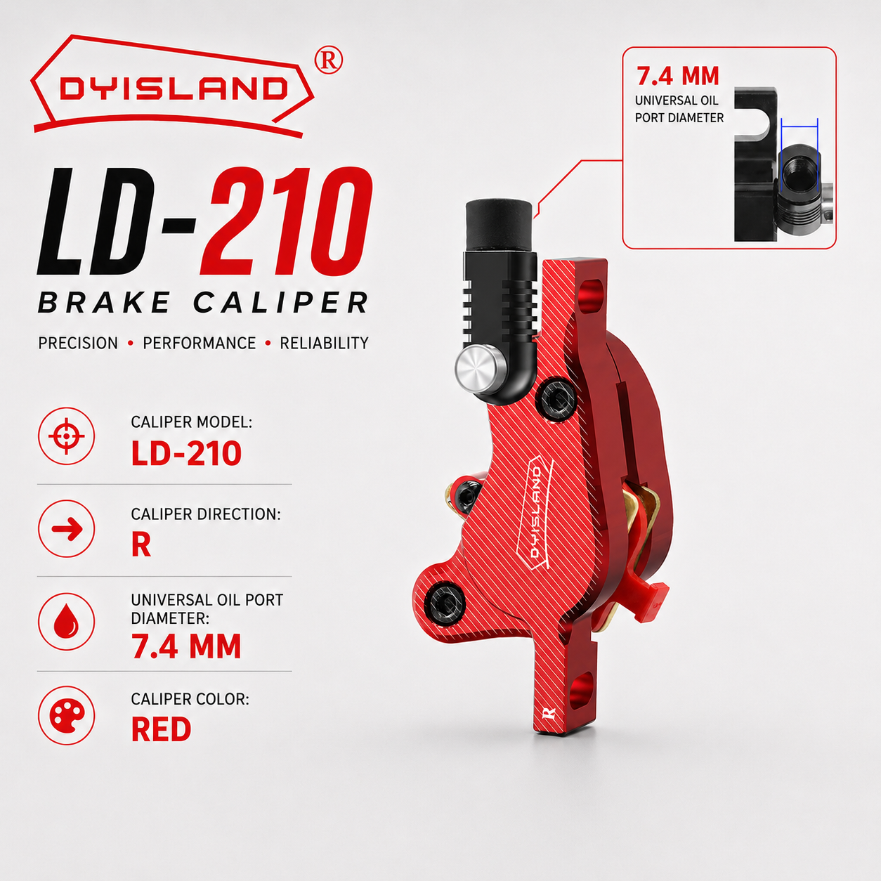 DYISLAND LD-210 E-Scooter Hydraulic Disc Brake Caliper