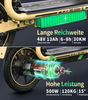 WOFISH M5 Elite-E Electric Scooter with Seat & Rear Basket – EEC Certified, 500W Motor, 40km/h Speed, 30km Range, Dual Suspension(EU)