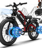 Philiam FX1 52V 32/23AH Battery, 5000W/3000W Peak Dual Motor 26”Fat Tire Full Suspension E-Bike (US)