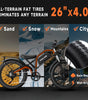 Philiam FX1 52V 32/23AH Battery, 5000W/3000W Peak Dual Motor 26”Fat Tire Full Suspension E-Bike (US)