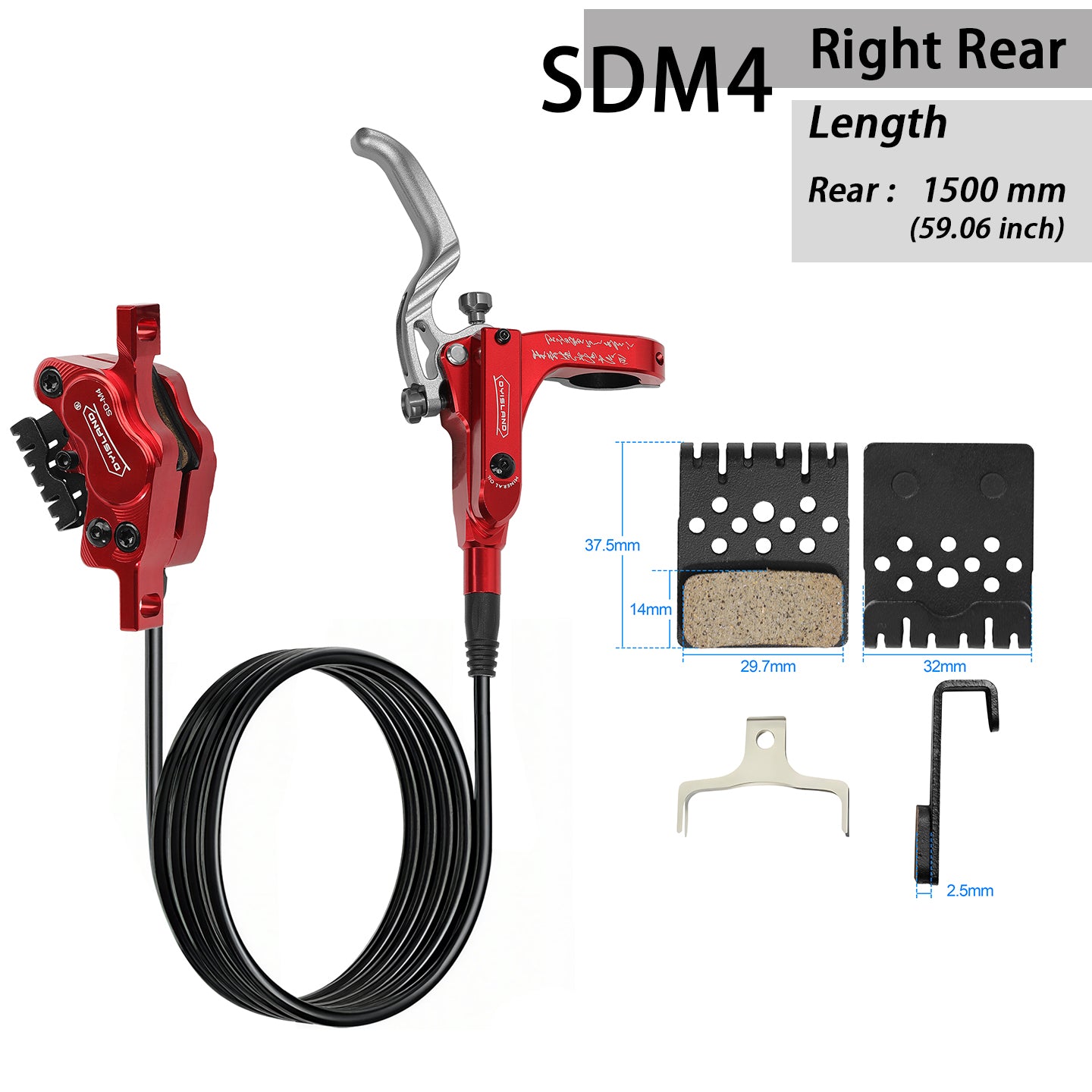 DYISLAND SDM4 Four-Piston Mountain Bike Hydraulic Disc Brake Set