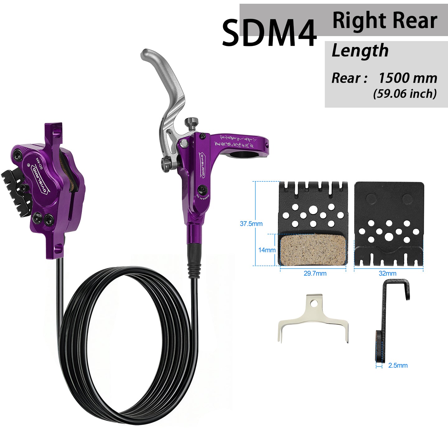 DYISLAND SDM4 Four-Piston Mountain Bike Hydraulic Disc Brake Set