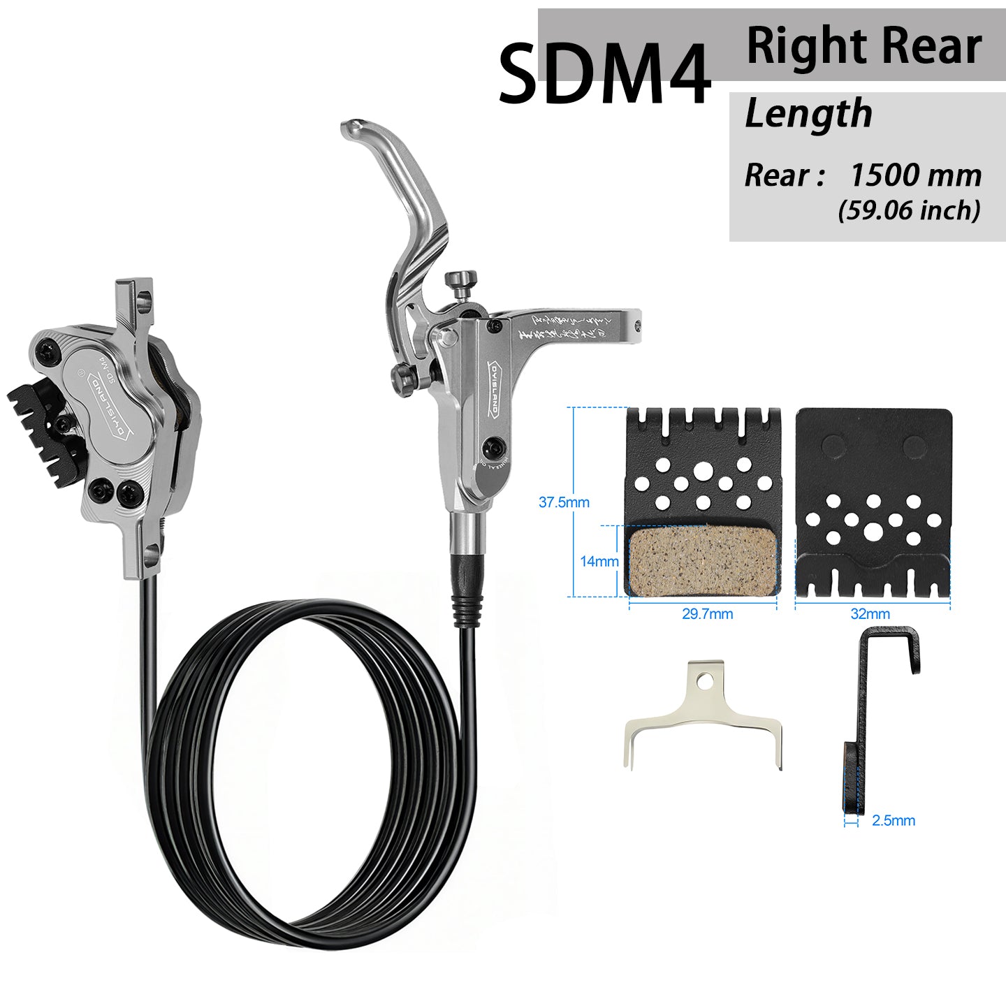DYISLAND SDM4 Four-Piston Mountain Bike Hydraulic Disc Brake Set