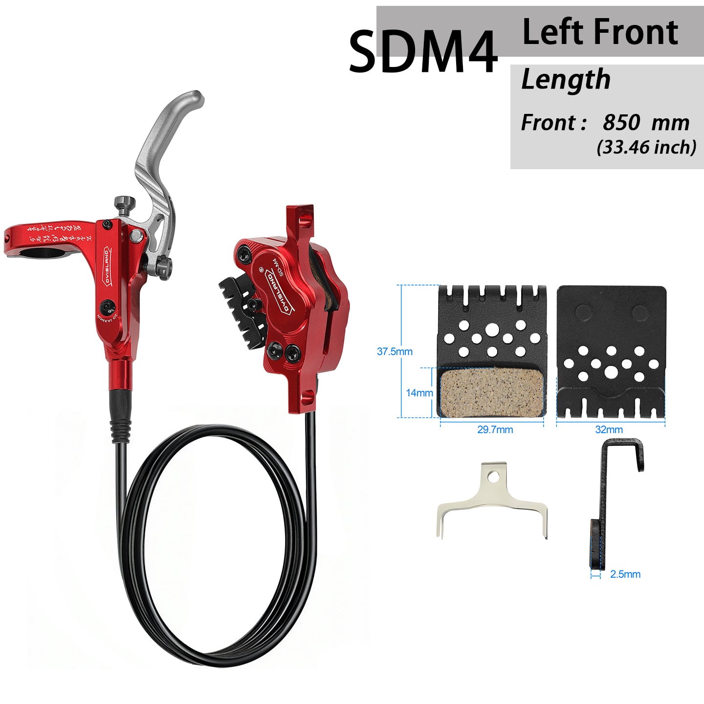 DYISLAND SDM4 Four-Piston Mountain Bike Hydraulic Disc Brake Set