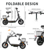 TWOFISH M5 PRO-E Electric Scooter with Seat & Rear Basket – EEC Certified, 500W Motor, 40km/h Speed, 30km Range, Dual Suspension (EU)