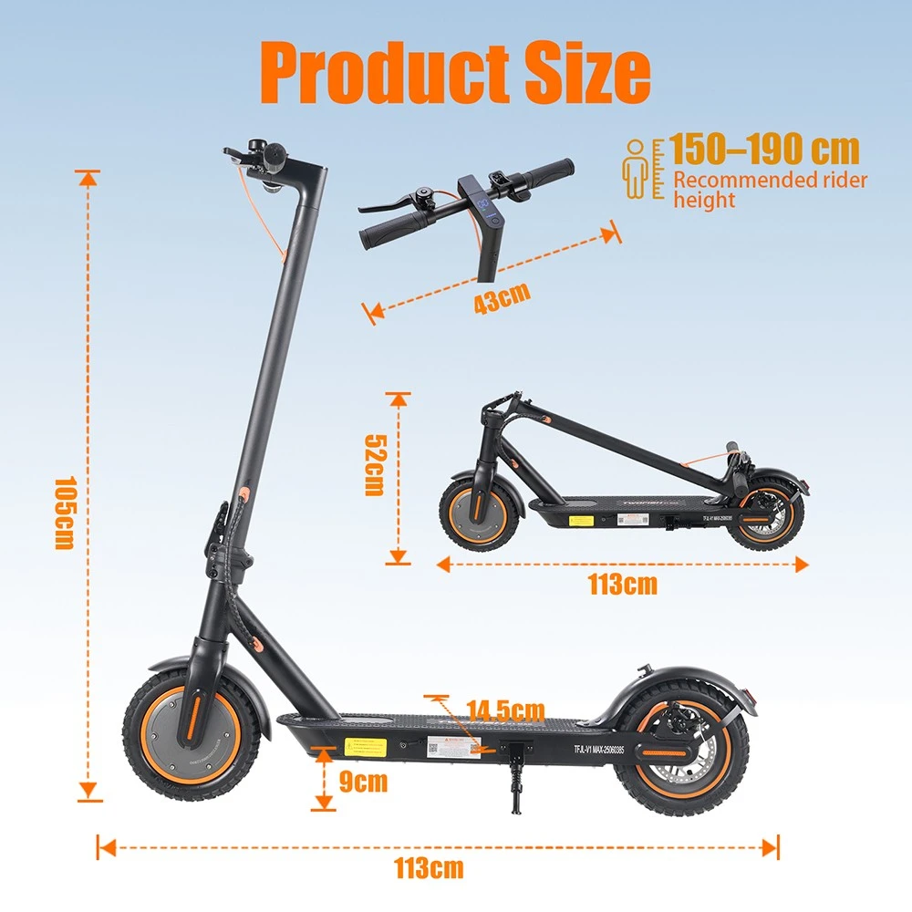 TWOFISH V1 MAX Electric Scooter for Commuting – 400W Motor, 28km/h Speed, 20km Range, Lightweight Design (EU)