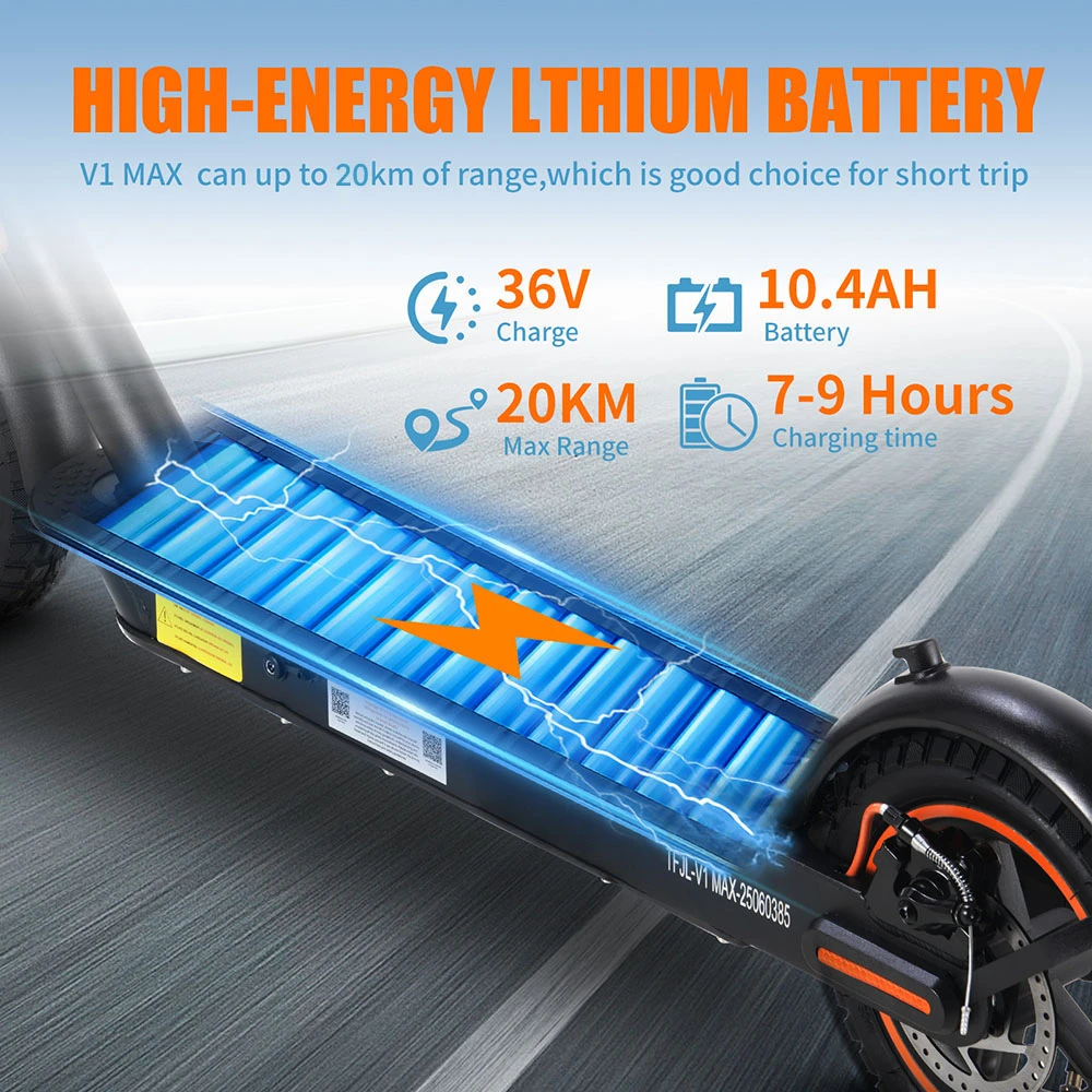 TWOFISH V1 MAX Electric Scooter for Commuting – 400W Motor, 28km/h Speed, 20km Range, Lightweight Design (EU)