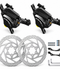 DYISLAND XT-7 Cable-Actuated Hydraulic Disc Brake Caliper Set with 160mm Rotors for MTB/Mountain Bike/E-Bike.