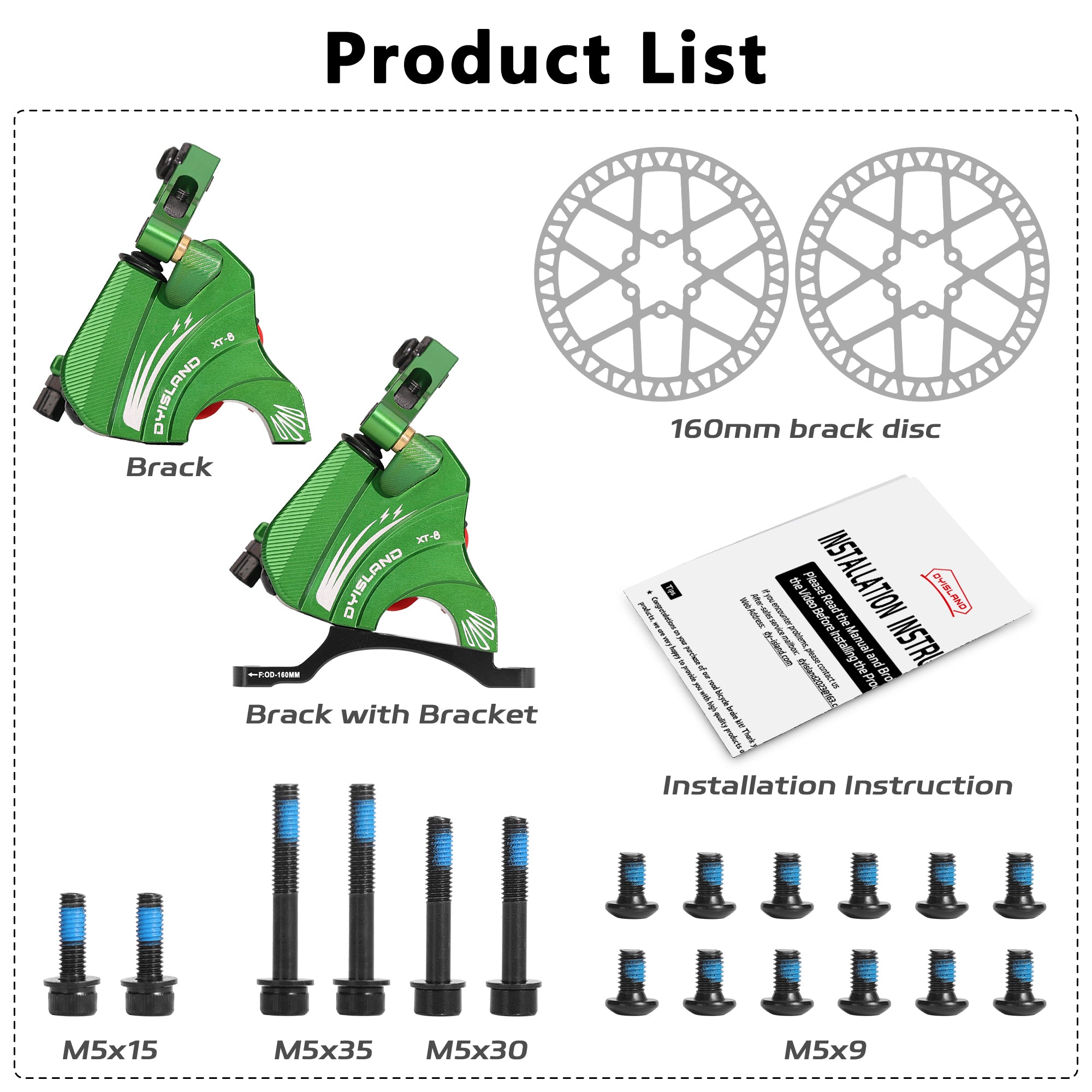 DYISLAND XT-8 Cable Actuated Road Bicycle Hydraulic Disc Brakes