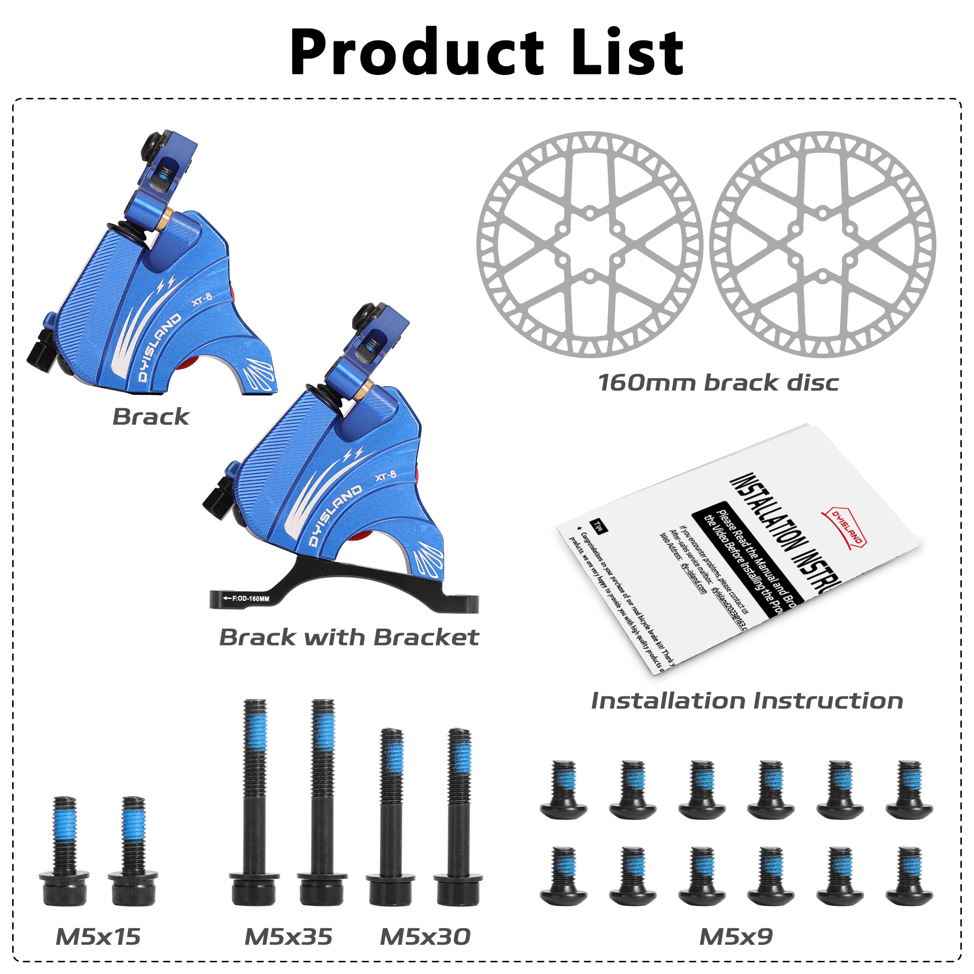 DYISLAND XT-8 Cable Actuated Road Bicycle Hydraulic Disc Brakes