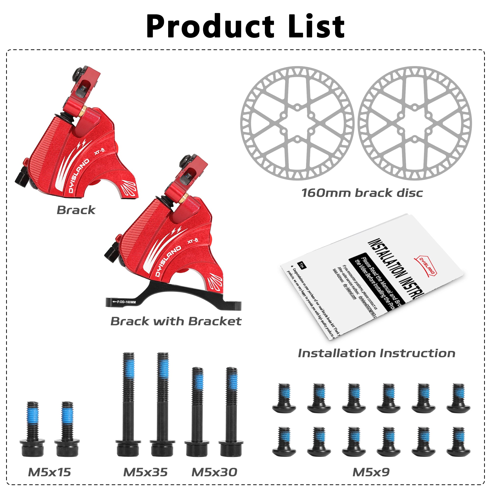 DYISLAND XT-8 Seilzugbetätigtes Hydraulisches Scheibenbremsen-Kit für Rennräder 