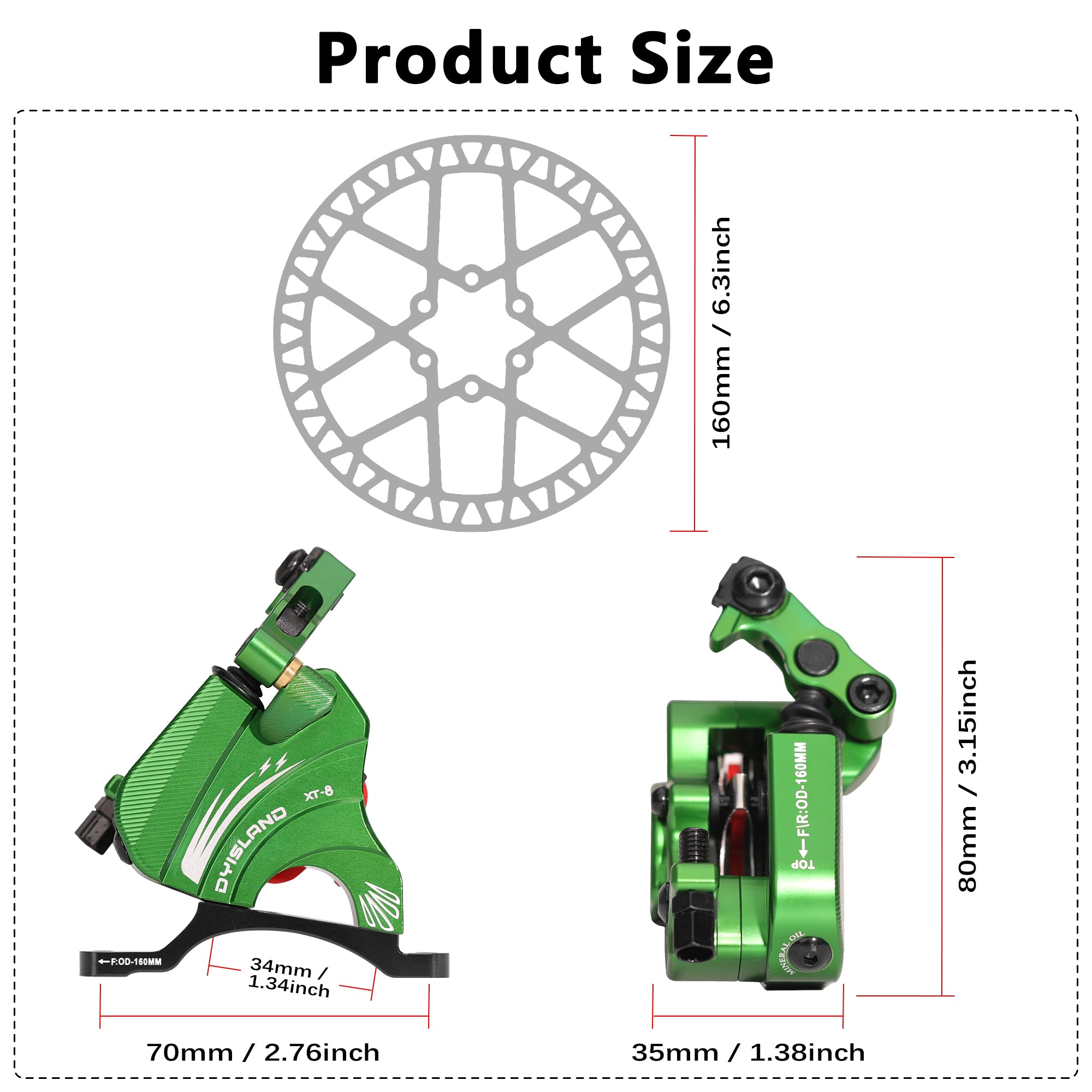 DYISLAND XT-8 Cable Actuated Road Bicycle Hydraulic Disc Brakes kit – dyisland