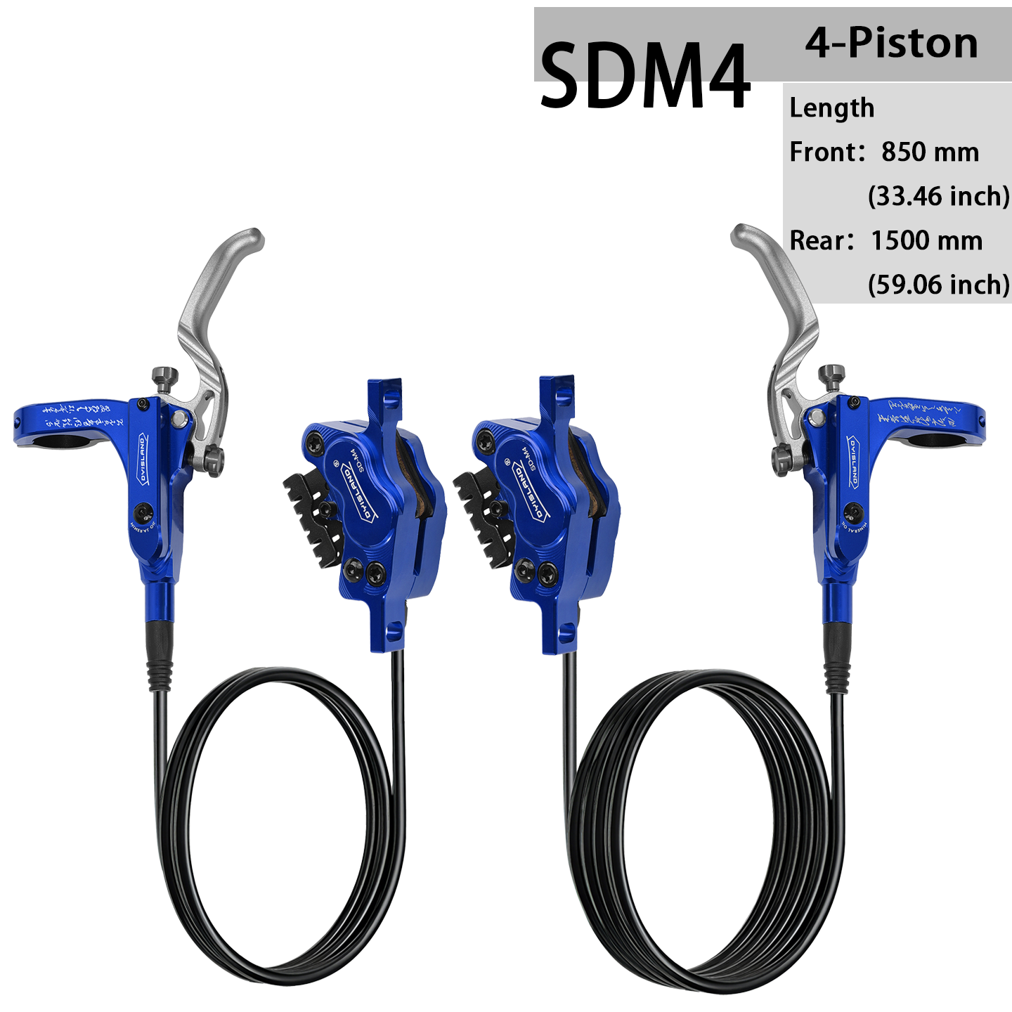DYISLAND SDM4 Four-Piston Mountain Bike Hydraulic Disc Brake Set – 【2026 NEW】
